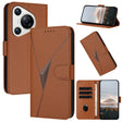 For Huawei Pura 70 Triangle Pattern Buckle Clasp Leather Phone Case(Brown) - Huawei Cases by PMC Jewellery | Online Shopping South Africa | PMC Jewellery | Buy Now Pay Later Mobicred