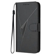 For Huawei Pura 70 Triangle Pattern Buckle Clasp Leather Phone Case(Black)