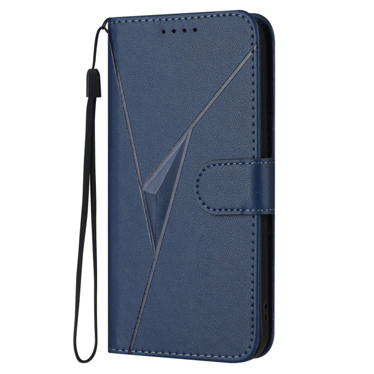 For Huawei Pura 70 Triangle Pattern Buckle Clasp Leather Phone Case(Royal Blue)