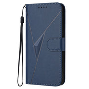 For Huawei Pura 70 Triangle Pattern Buckle Clasp Leather Phone Case(Royal Blue)