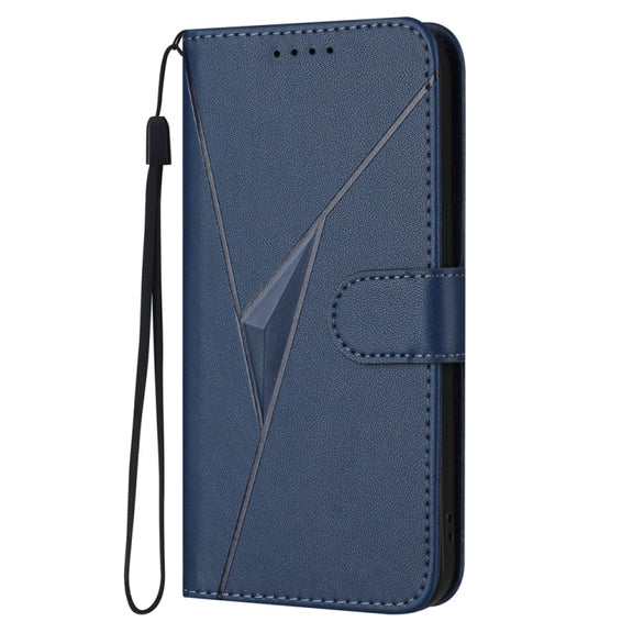 For Huawei Pura 70 Triangle Pattern Buckle Clasp Leather Phone Case(Royal Blue)