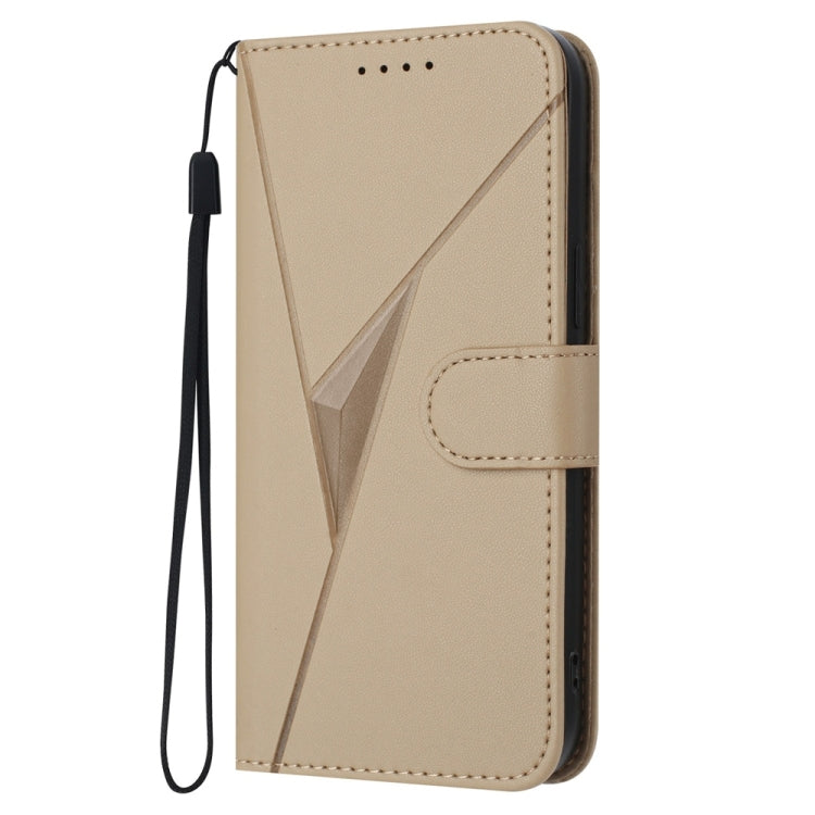 For Huawei Pura 70 Triangle Pattern Buckle Clasp Leather Phone Case(Gold)