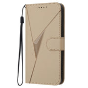 For Huawei Pura 70 Triangle Pattern Buckle Clasp Leather Phone Case(Gold)