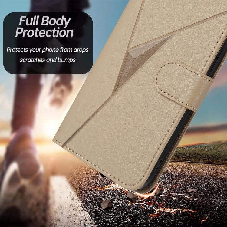 For Huawei Pura 70 Triangle Pattern Buckle Clasp Leather Phone Case(Gold)