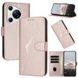 For Huawei Pura 70 Triangle Pattern Buckle Clasp Leather Phone Case(Rose Gold) - Huawei Cases by PMC Jewellery | Online Shopping South Africa | PMC Jewellery | Buy Now Pay Later Mobicred