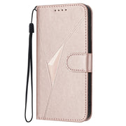 For Huawei Pura 70 Triangle Pattern Buckle Clasp Leather Phone Case(Rose Gold)