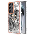 For Samsung Galaxy S25 Ultra 5G Electroplating Dual-side IMD Phone Case with Ring Holder(Totem Elephant) - Galaxy S25 Ultra 5G Cases by PMC TechLife | Online Shopping South Africa | PMC TechLife | Buy Now Pay Later Mobicred