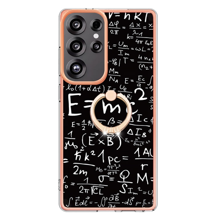 For Samsung Galaxy S25 Ultra 5G Electroplating Dual-side IMD Phone Case with Ring Holder(Equation)