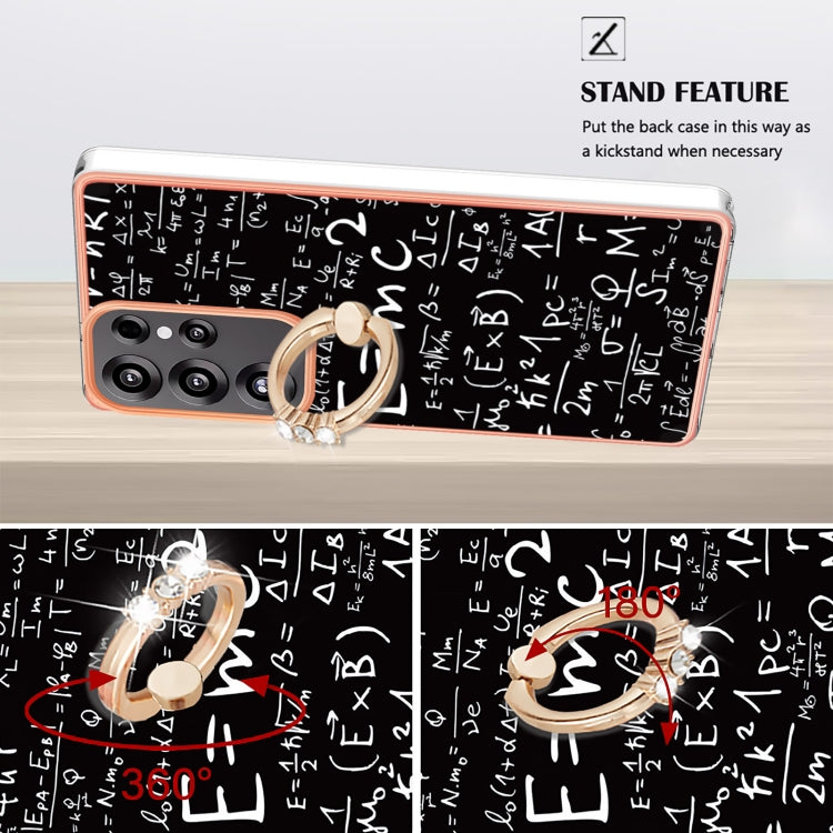 For Samsung Galaxy S25 Ultra 5G Electroplating Dual-side IMD Phone Case with Ring Holder(Equation)