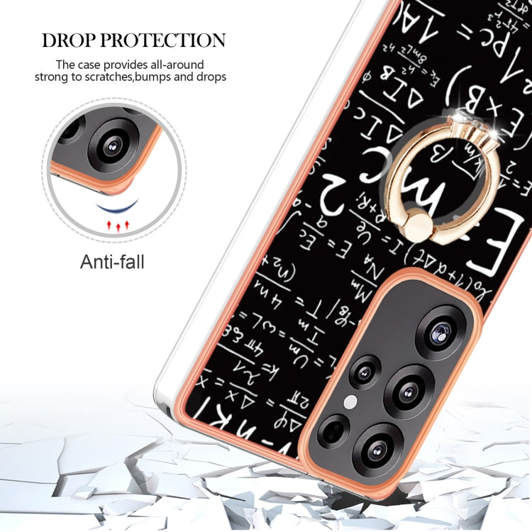 For Samsung Galaxy S25 Ultra 5G Electroplating Dual-side IMD Phone Case with Ring Holder(Equation)