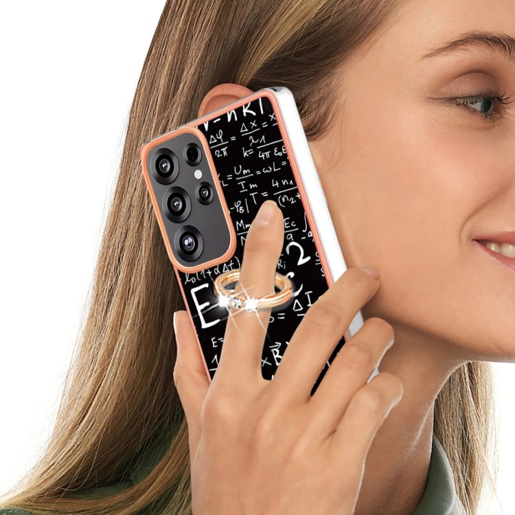 For Samsung Galaxy S25 Ultra 5G Electroplating Dual-side IMD Phone Case with Ring Holder(Equation)