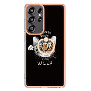 For Samsung Galaxy S25 Ultra 5G Electroplating Dual-side IMD Phone Case with Ring Holder(Natural Growth)