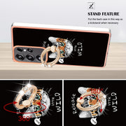 For Samsung Galaxy S25 Ultra 5G Electroplating Dual-side IMD Phone Case with Ring Holder(Natural Growth)