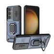 For Samsung Galaxy S25 5G Sliding Camshield TPU + PC Shockproof Phone Case with Holder(Blue) - free shipping - PMC Jewellery - Order now!