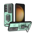 For Samsung Galaxy S25 5G Sliding Camshield TPU + PC Shockproof Phone Case with Holder(Green) - free shipping - PMC Jewellery - Order now!