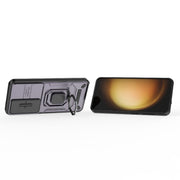 For Samsung Galaxy S25 5G Sliding Camshield TPU + PC Shockproof Phone Case with Holder(Purple)