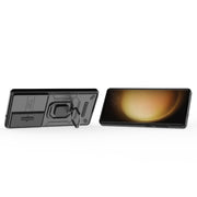 For Samsung Galaxy S25 Ultra 5G Sliding Camshield TPU + PC Shockproof Phone Case with Holder(Black)