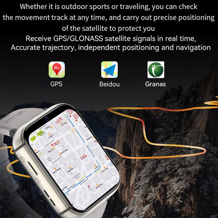 UNIWA DM66 4G Calling Smart Watch, 4GB+64GB, 1.99 inch IPS Screen Android 9.0 Support WiFi GPS(Silver)