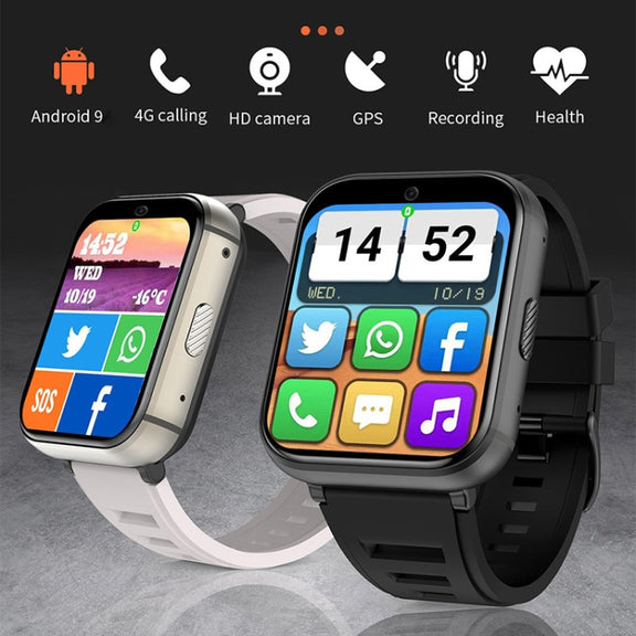 UNIWA DM66 4G Calling Smart Watch, 2GB+16GB, 1.99 inch IPS Screen Android 9.0 Support WiFi GPS(Silver)