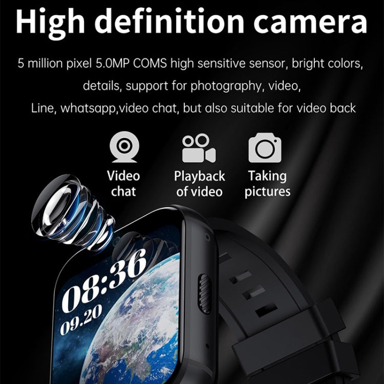 UNIWA DM66 4G Calling Smart Watch, 4GB+64GB, 1.99 inch IPS Screen Android 9.0 Support WiFi GPS(Silver)