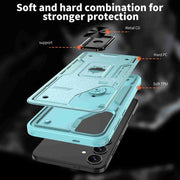 For Samsung Galaxy S25+ 5G Ring Holder PC Hybrid TPU Phone Case(Blue)