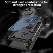 For Samsung Galaxy S25+ 5G Ring Holder PC Hybrid TPU Phone Case(Navy Blue)