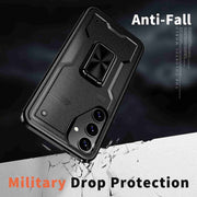 For Samsung Galaxy S25+ 5G Ring Holder PC Hybrid TPU Phone Case(Black)