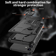 For Samsung Galaxy S25+ 5G Ring Holder PC Hybrid TPU Phone Case(Black)
