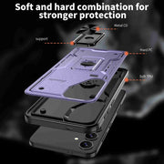 For Samsung Galaxy S25+ 5G Ring Holder PC Hybrid TPU Phone Case(Purple)