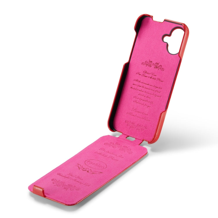 For iPhone 16 Plus Fierre Shann 64 Texture Vertical Flip PU Leather Phone Case(Red)