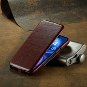 For iPhone 16 Plus Fierre Shann 64 Texture Vertical Flip PU Leather Phone Case(Brown)