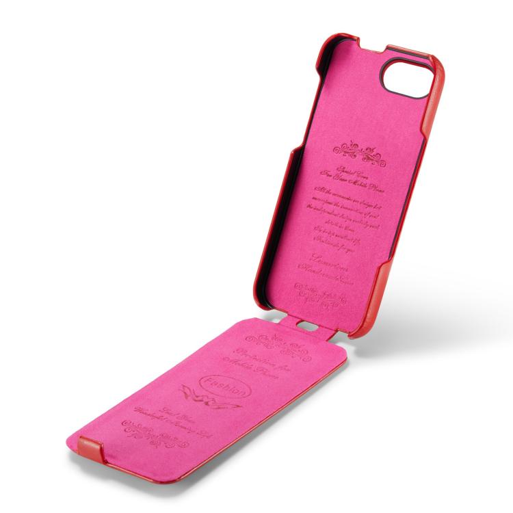 For iPhone 16e Fierre Shann 64 Texture Vertical Flip PU Leather Phone Case(Red)