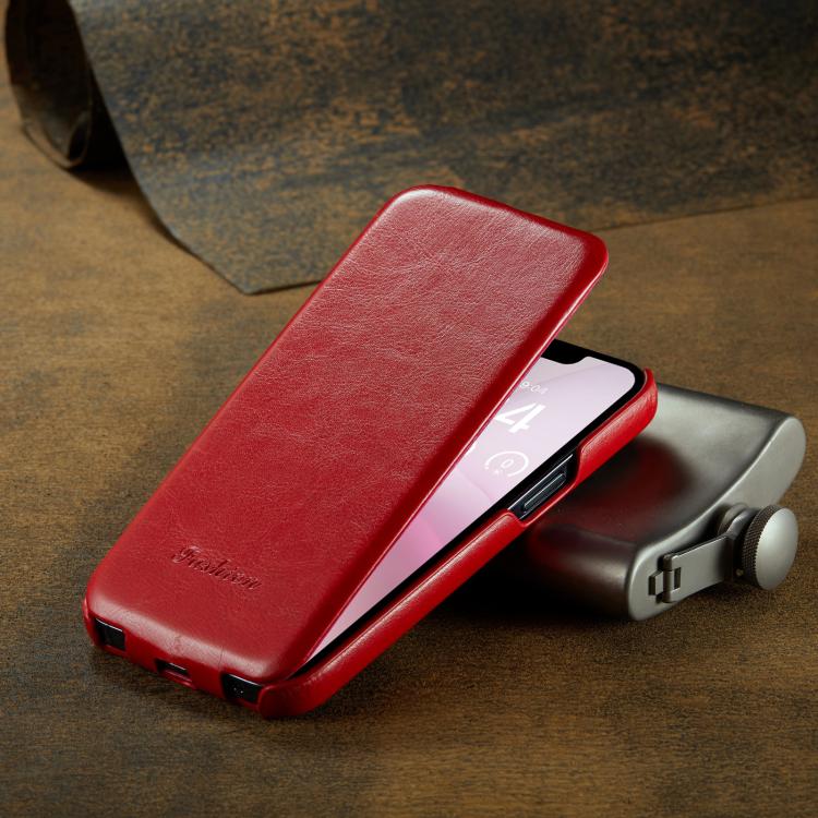 For iPhone 16e Fierre Shann 64 Texture Vertical Flip PU Leather Phone Case(Red)