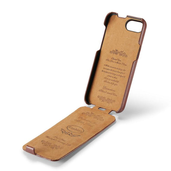 For iPhone 16e Fierre Shann 64 Texture Vertical Flip PU Leather Phone Case(Brown)