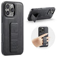 For iPhone 16 Pro Max Fierre Shann Oil Wax Cow Leather Holder Back Phone Case(Black) - iPhone 16 Pro Max Cases by FIERRE SHANN | Online Shopping South Africa | PMC Jewellery | Buy Now Pay Later Mobicred