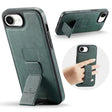 For iPhone 16e Fierre Shann Oil Wax Cow Leather Holder Back Phone Case(Green) - free shipping - PMc TechLife - Order now!