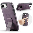 For iPhone 16e Fierre Shann Oil Wax Cow Leather Holder Back Phone Case(Purple) - free shipping - PMc TechLife - Order now!