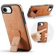 For iPhone 16e Fierre Shann Oil Wax Cow Leather Holder Back Phone Case(Brown) - free shipping - PMc TechLife - Order now!
