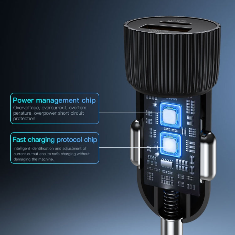 TOTU CC-1 36W Dual USB Ports Fast Charging Car Charger(Black)