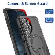 For Samsung Galaxy S25 Ultra 5G Armor MagSafe Holder PC Hybrid TPU Phone Case(Black)
