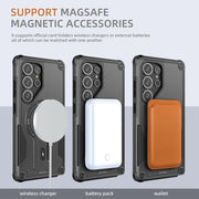 For Samsung Galaxy S25 Ultra 5G Armor MagSafe Holder PC Hybrid TPU Phone Case(Black)