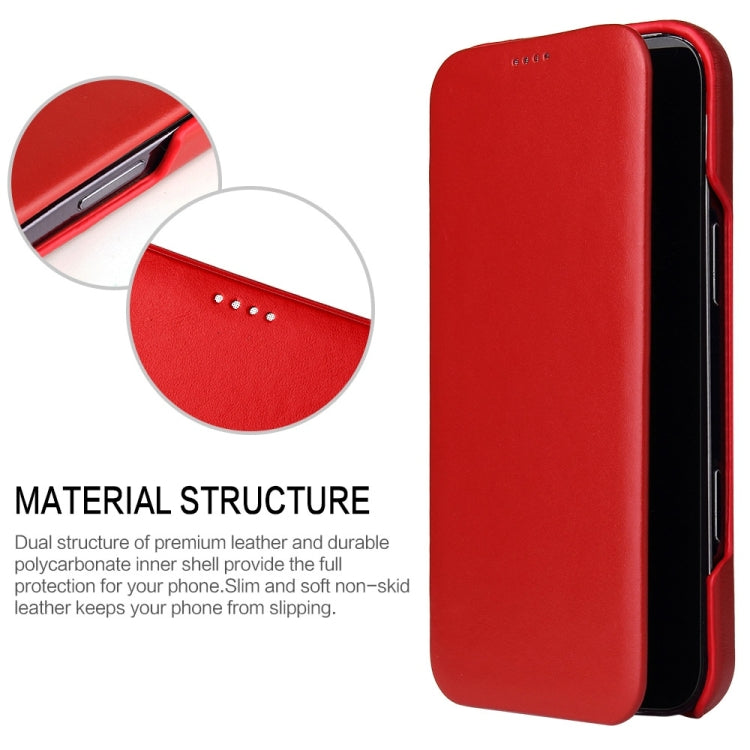 For iPhone 16 Plus Fierre Shann Top Layer Cowhide Business Magnetic Leather Phone Case(Red)