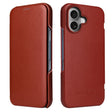 For iPhone 16 Plus Fierre Shann Top Layer Cowhide Business Magnetic Leather Phone Case(Brown) - free shipping - PMC Jewellery - Order now!