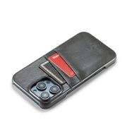 For iPhone 16 Pro Max Fierre Shann Retro Oil Wax Texture Card Slots PU Leather Phone Case(Grey)