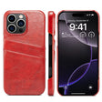 For iPhone 16 Pro Fierre Shann Retro Oil Wax Texture Card Slots PU Leather Phone Case(Red) - iPhone 16 Pro Cases by FIERRE SHANN | Online Shopping South Africa | PMC Jewellery | Buy Now Pay Later Mobicred