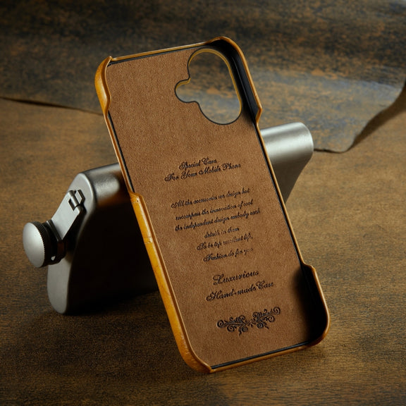 For iPhone 16 Plus Fierre Shann Retro Oil Wax Texture Card Slots PU Leather Phone Case(Yellow)