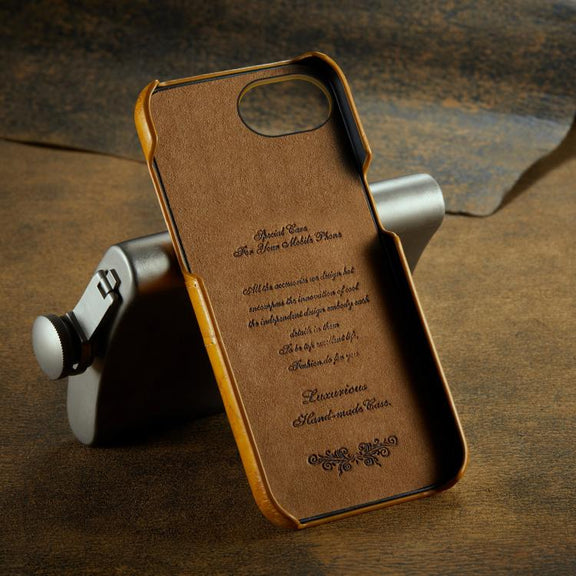 For iPhone 16e Fierre Shann Retro Oil Wax Texture Card Slots PU Leather Phone Case(Yellow)