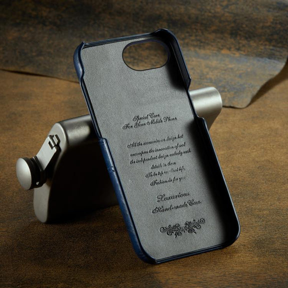 For iPhone 16e Fierre Shann Retro Oil Wax Texture Card Slots PU Leather Phone Case(Blue)