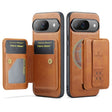 For Google Pixel 9 / 9 Pro Fierre Shann Cowhide Horizontal Flip Magnetic Card Holder Phone Case(Brown) - Google Cases by FIERRE SHANN | Online Shopping South Africa | PMC TechLife | Buy Now Pay Later Mobicred