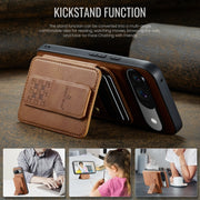 For Google Pixel 9 / 9 Pro Fierre Shann Cowhide Horizontal Flip Magnetic Card Holder Phone Case(Brown)